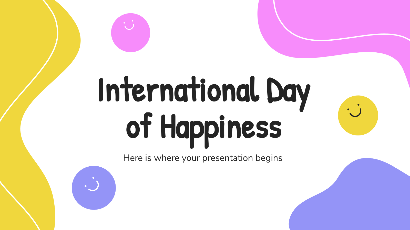 国际幸福日PPT主题